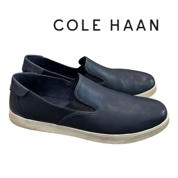 Cole Haan Men\'s Nantucket 2.0 Dark Blue Leather Slip-On Loafers Sneakers 13 main image 5